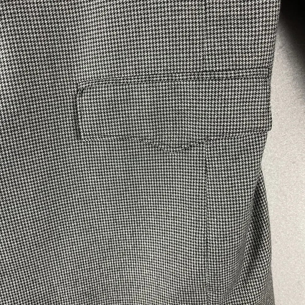 Circle S Houndstooth Western Blazer Sport Coat Mens 44R Gray Elbow Patch‎ Cowboy